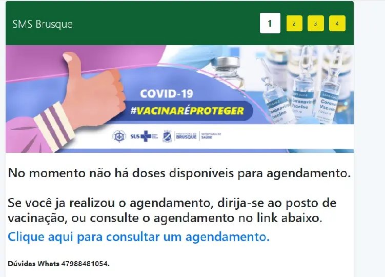 Reclama&ccedil;&otilde;es apontam dificuldade de agendar vacina Covid-19 em Brusque