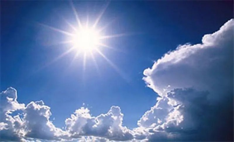 Sol com nuvens no final de semana