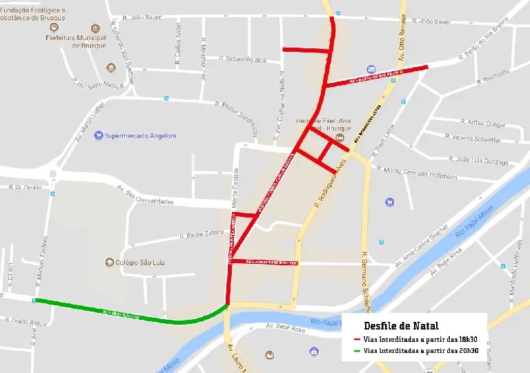 Vias serão interditadas para o Desfile de Natal