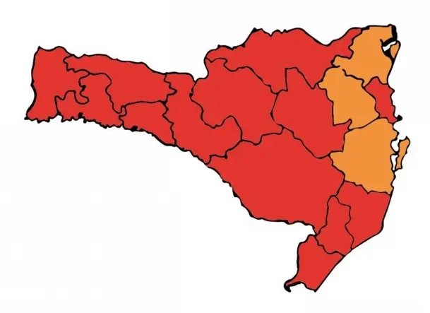 Matriz de risco aponta 13 regi&otilde;es em risco grav&iacute;ssimo e outras tr&ecirc;s em situa&ccedil;&atilde;o grave