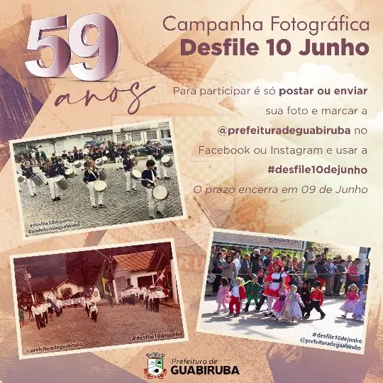 Guabiruba promove campanha fotogr&aacute;fica com desfile c&iacute;vico como tema