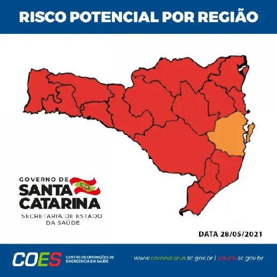 Brusque segue no n&iacute;vel Grav&iacute;ssimo na Matriz de Risco 