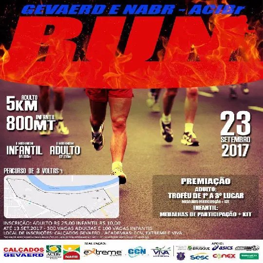Inscrições para a corrida Gevaerd e NABR – ACIBr Run encerram amanhã