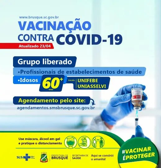 Brusque abre agenda para pessoas acima de 60 anos