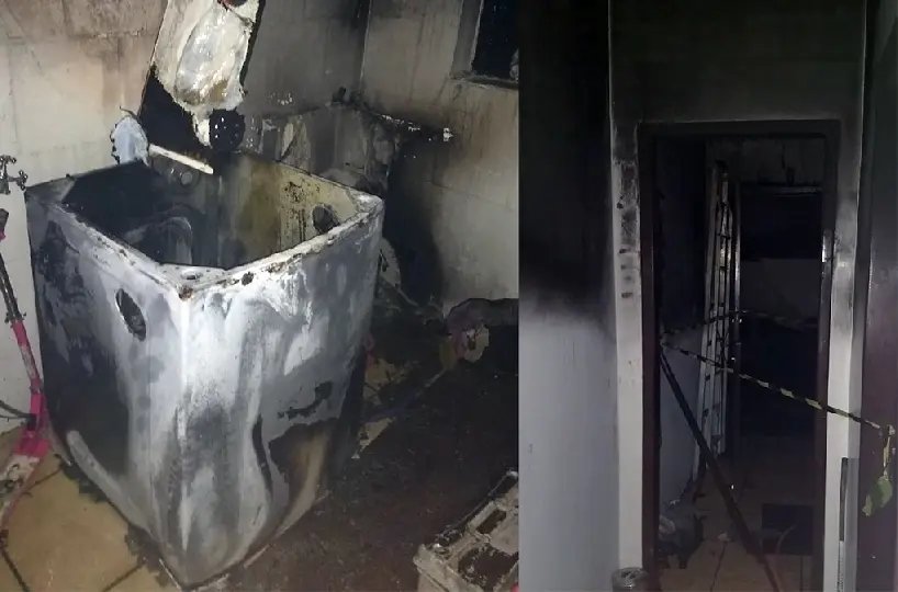 M&aacute;quina de lavar provoca inc&ecirc;ndio em resid&ecirc;ncia 