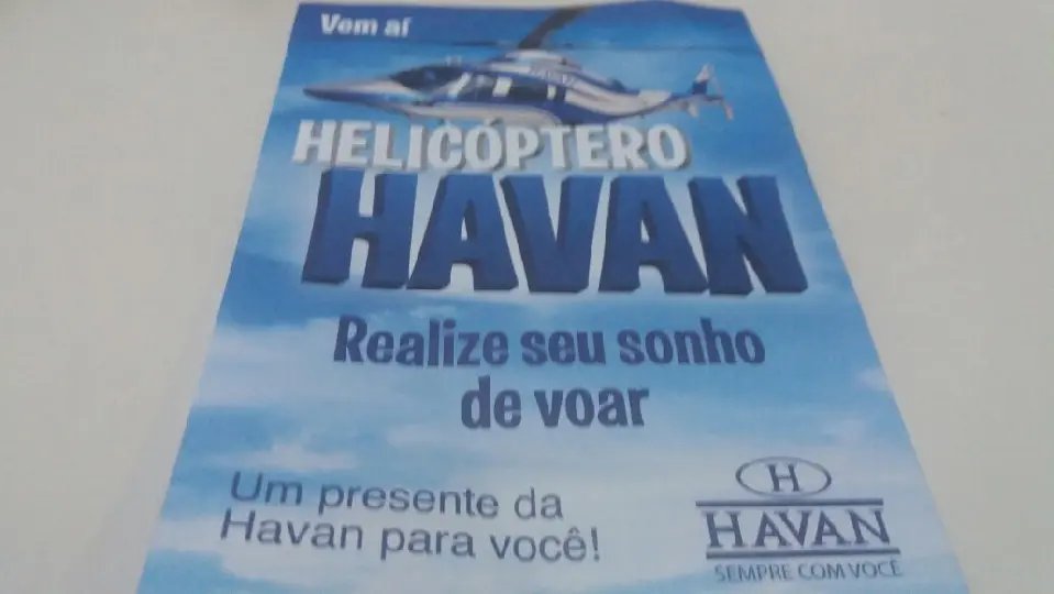 Havan vai presentear Brusque com voos panorâmicos 