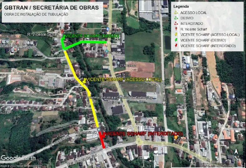 Trecho da Rua Vicente Scharf ser&aacute; interditado nesta quinta-feira 
