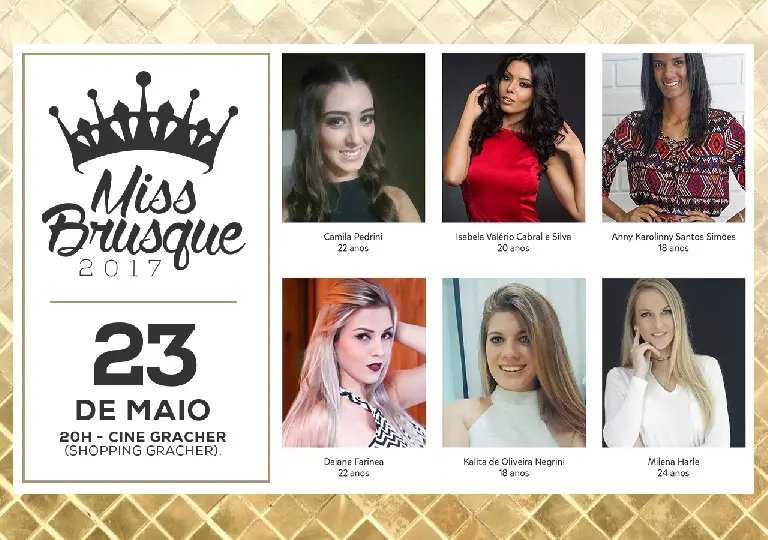 Concurso Miss Brusque 2017 é nesta terça-feira (23)