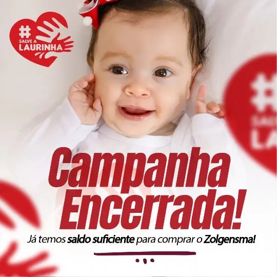 Campanha Salve a Laurinha consegue arrecadar R$ 12 milh&otilde;es