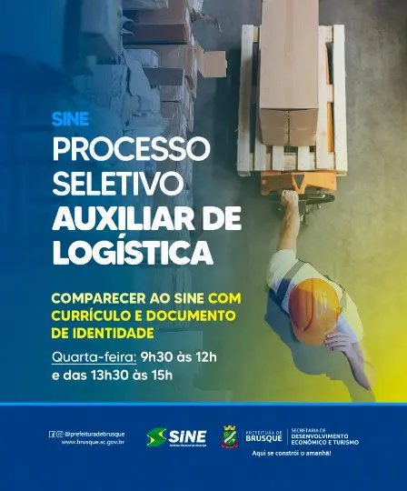 Sine: empresa abre processo seletivo para auxiliar de log&iacute;stica