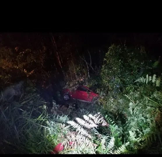 Carro sai da pista e capota no bairro Zant&atilde;o