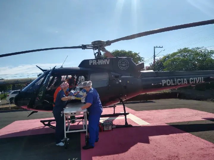 Helic&oacute;ptero da Policia Civil transfere adolescente para hospital
