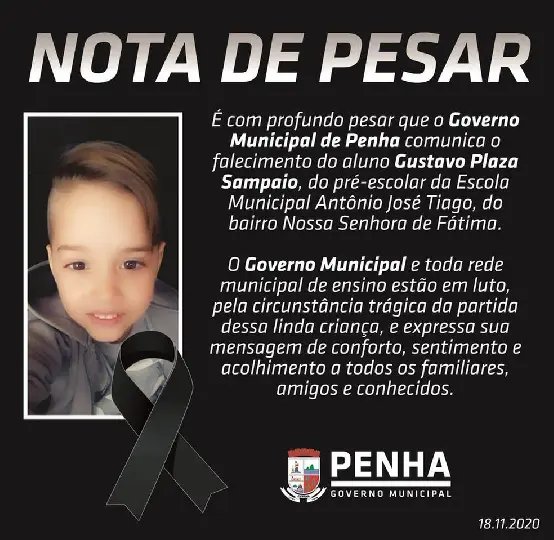 Menino de cinco anos morre atropelado 