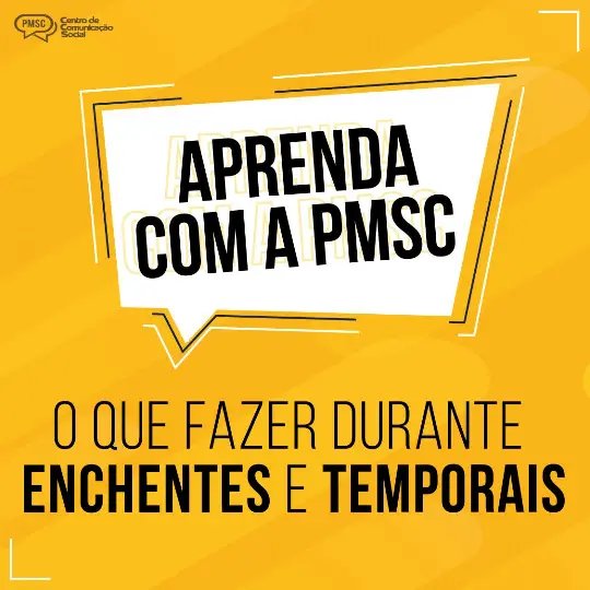 PMRv de SC lan&ccedil;a manual de como agir durante enchentes e temporais