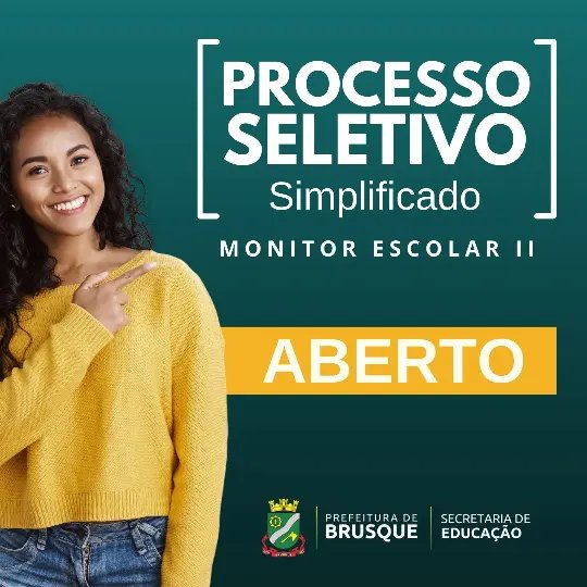 Inscri&ccedil;&otilde;es do Processo Seletivo de Monitor II da Educa&ccedil;&atilde;o seguem at&eacute; o dia 11
