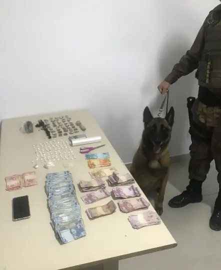 PM apreende drogas e dinheiro, em Tijucas