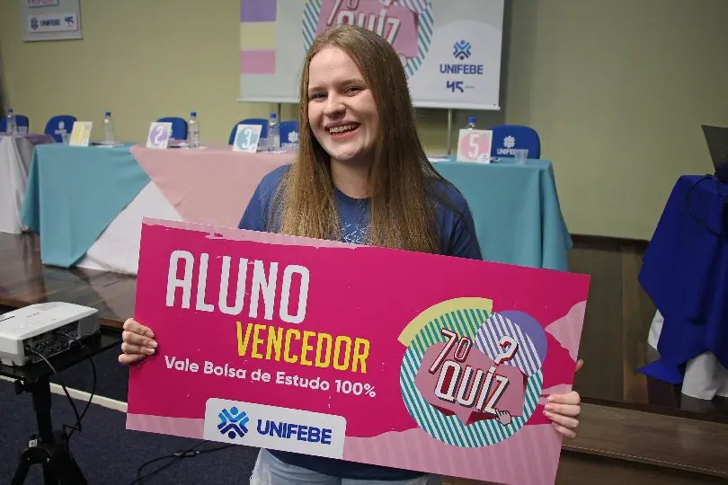 Estudante brusquense vence 7º QUIZ UNIFEBE