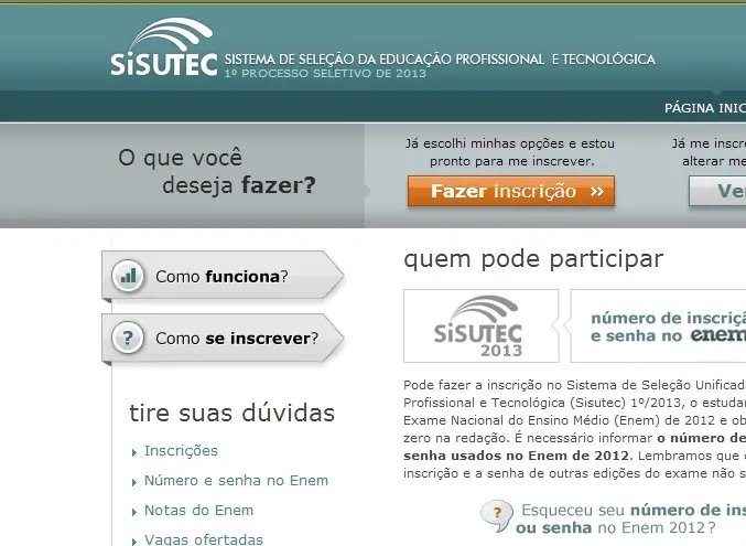 Inscrições para o Sisutec terminam hoje