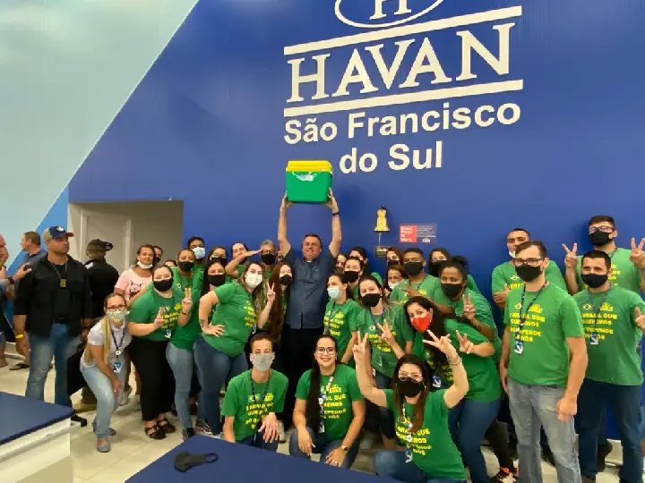 Havan de S&atilde;o Francisco do Sul, recebe visita do Bolsonaro