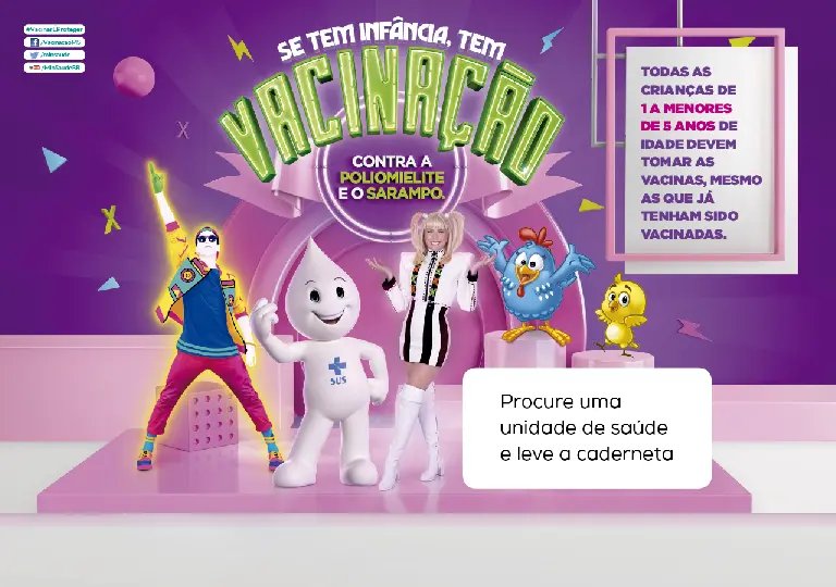 Começa na segunda-feira a Campanha de Vacinação contra Poliomielite e Sarampo