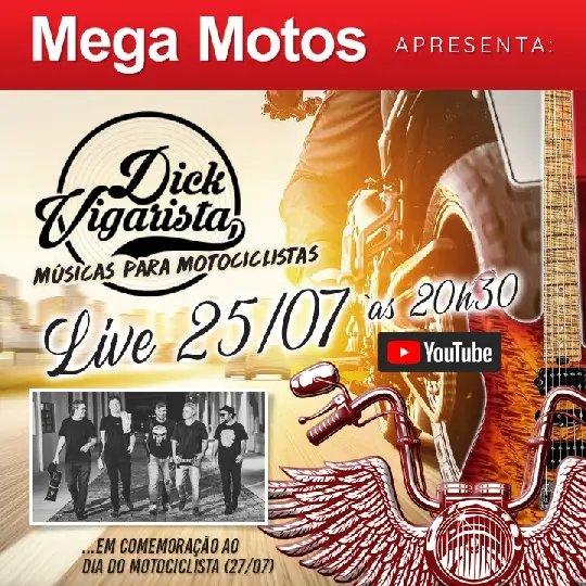 Mega Motos realiza live em homenagem aos motociclistas