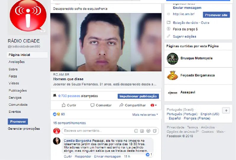 Leitor do site da Rádio Cidade ajuda a encontrar desaparecido