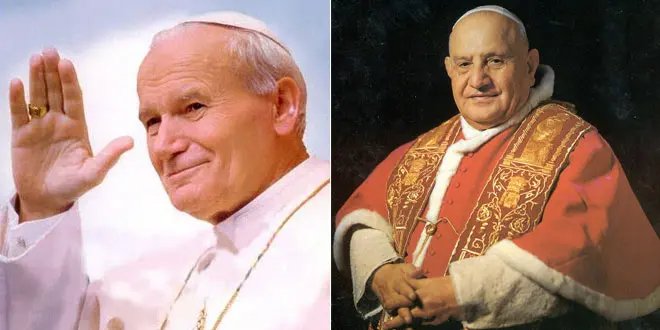 Papas João Paulo e João XXIII são canonizados