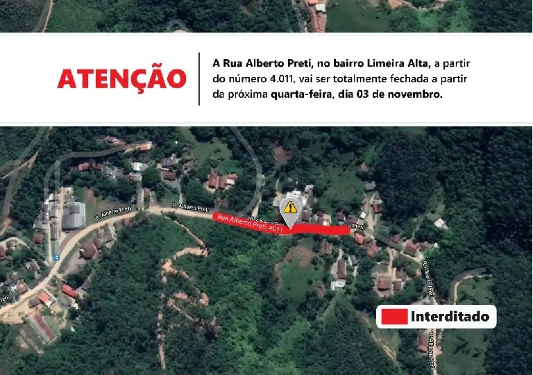 Rua Alberto Preti,fecha para obra de instala&ccedil;&atilde;o de tubula&ccedil;&atilde;o