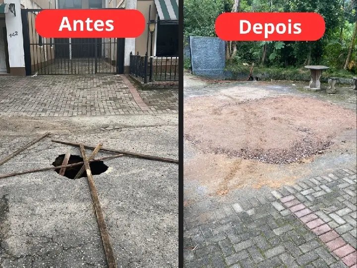 Buraco de rua que representava perigo é arrumado após reportagem 