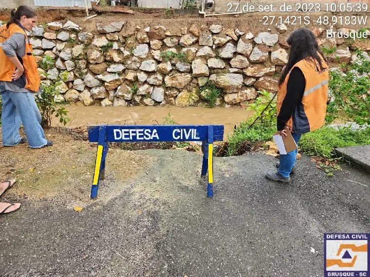 Brusque registra cinco novas ocorrências devido à chuva