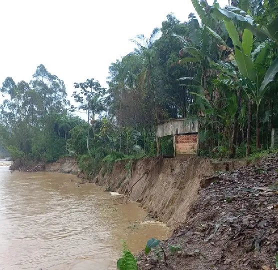 (VÍDEO) Desmoronamento na margem do rio, no Guarani, preocupa