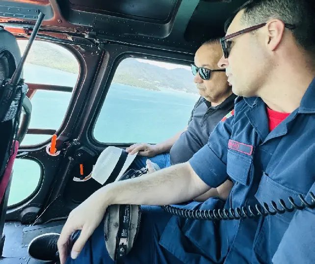 Governador sobrevoa área atingida por incêndio na Serra do Tabuleiro