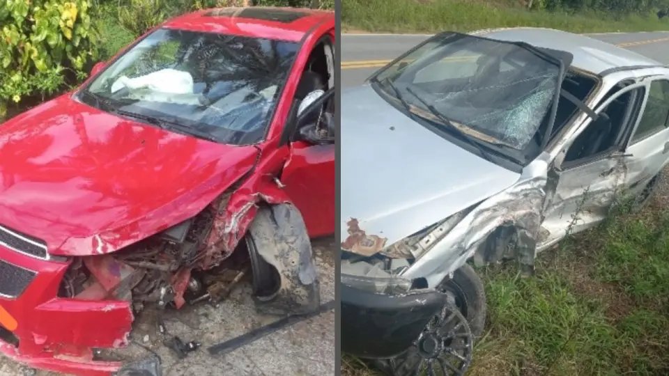 Carro com placas de Brusque se envolve em acidente na rodovia