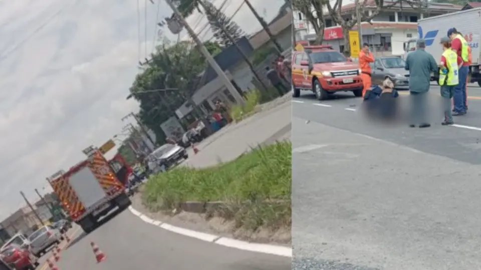 Motociclista morre após bater de frente com carro e ser arremessado contra carreta 