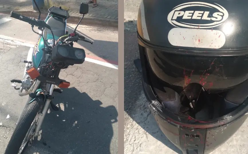 Jovem ficou ferido após acidente no Centro de Guabiruba 