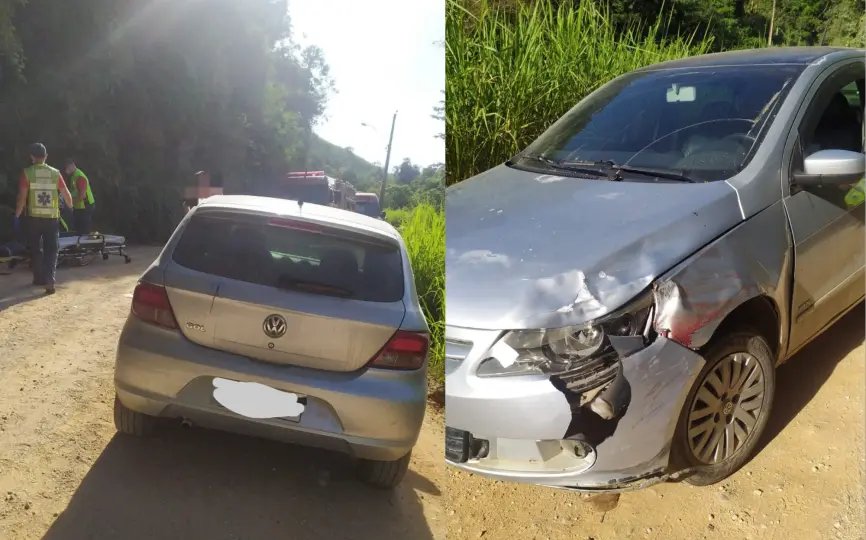 Acidente entre carro e moto deixa dois feridos em Brusque 