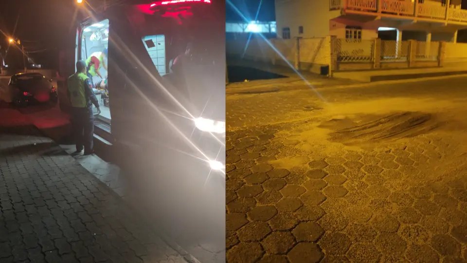 Motociclista sofre queda ao passar por buraco em Guabiruba 