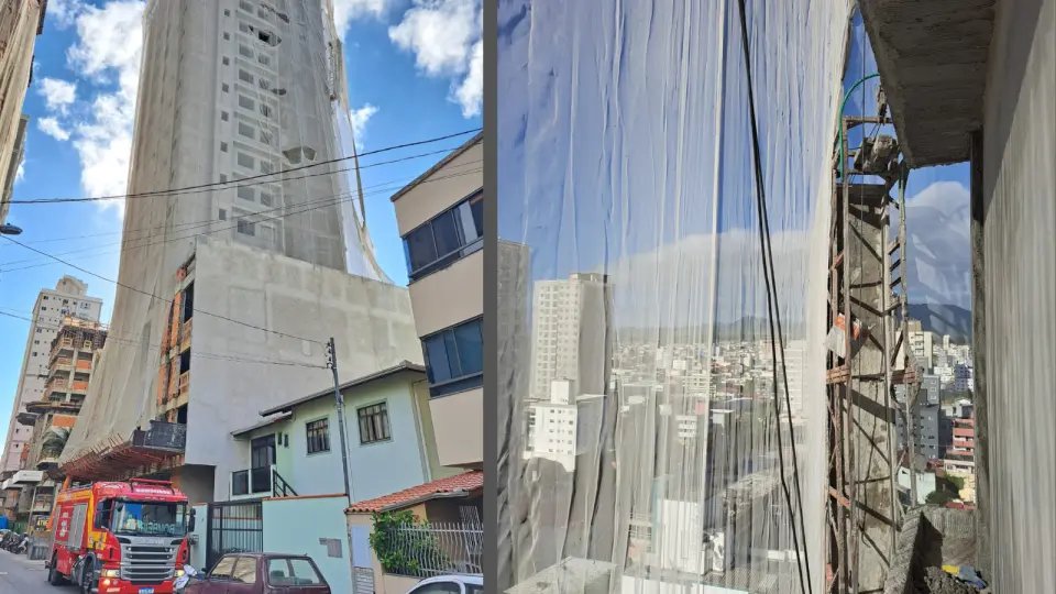 Trabalhadores ficam pendurados no 15º andar de prédio