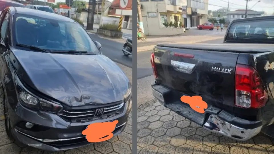 Dois veículos de Brusque colidem na Ivo Silveira