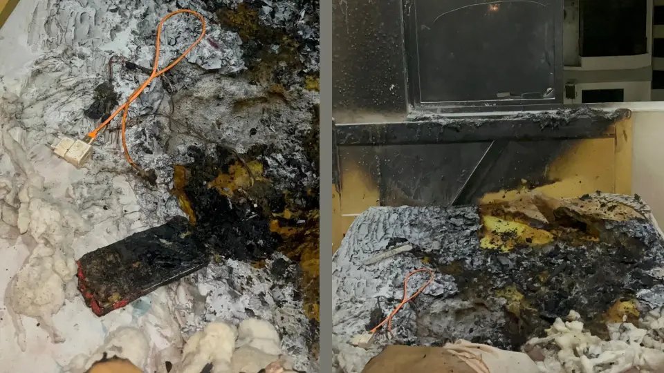 Celular carregando explode e causa incêndio em apartamento