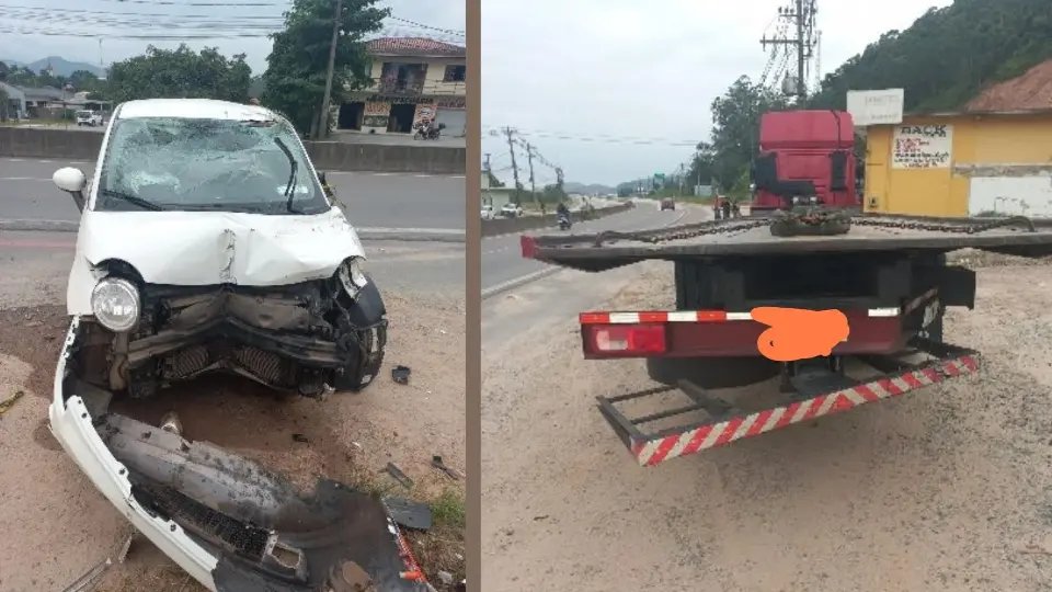 Motorista fica ferido após acidente na rodovia Antônio Heil 