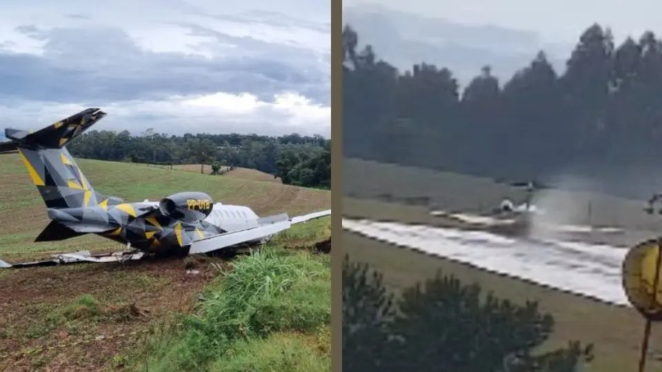(VIDEO) Avião sofre acidente durante pouso em Erechim