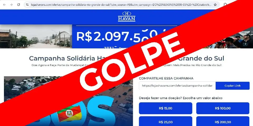 Nome da Havan está sendo usado para aplicar golpes