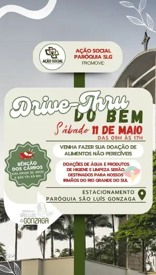 Paróquia São Luiz Gonzaga arrecadará doações para vítimas do RS
