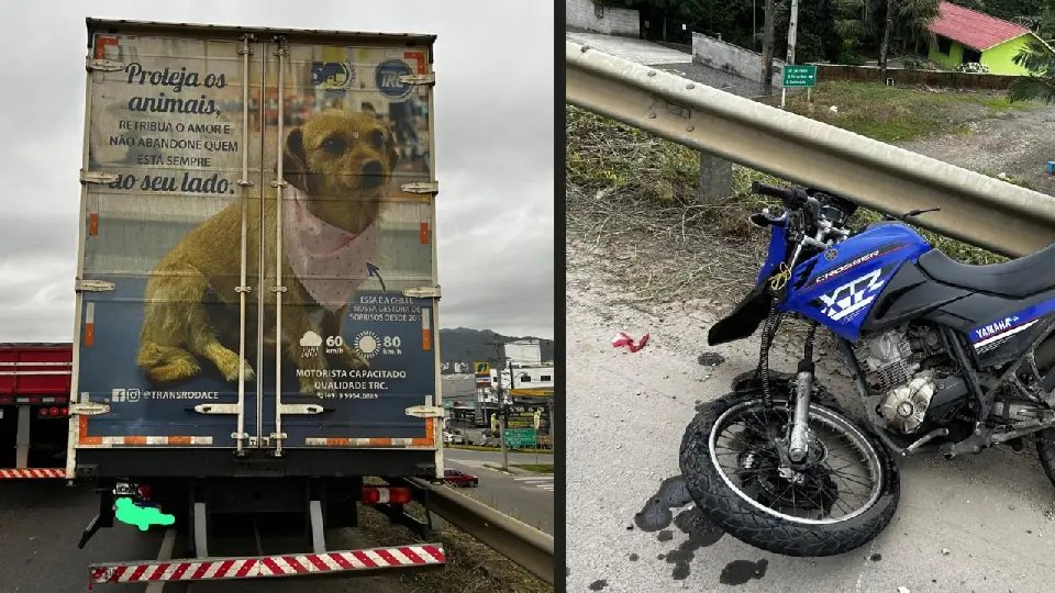 Motociclista fica ferido após colisão na Antônio Heil 
