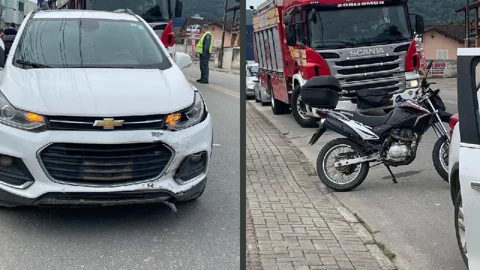 Colisão entre carro e moto deixa um ferido no Santa Terezinha 