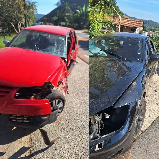 BMW acerta Gol e deixa dois feridos em Nova Trento