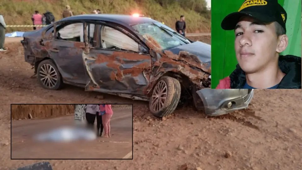 Passageiro morre após ser ejetado de veículo em grave acidente