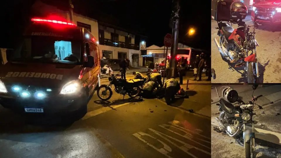 Colisão entre motos deixa dois feridos no bairro Águas Claras 
