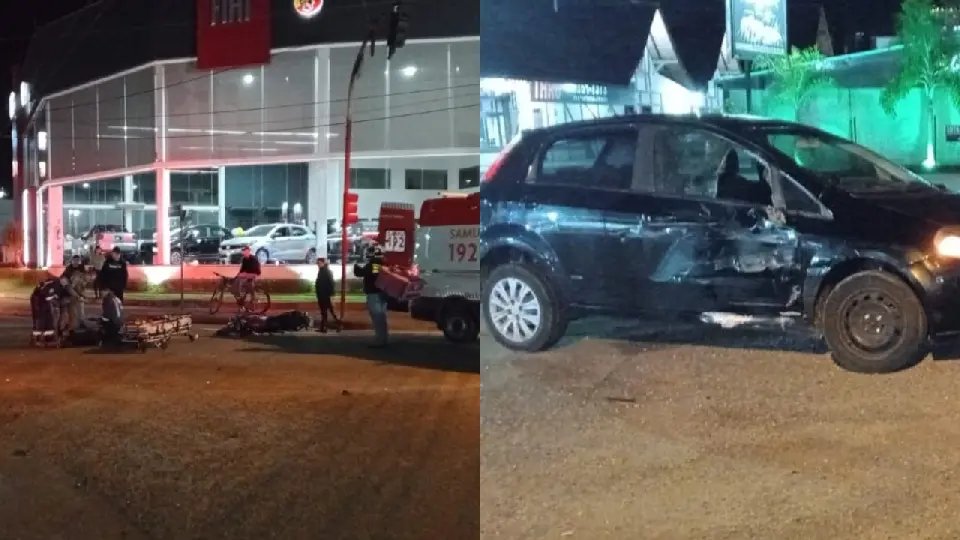 Motociclista fica ferido em acidente com carro em Brusque 